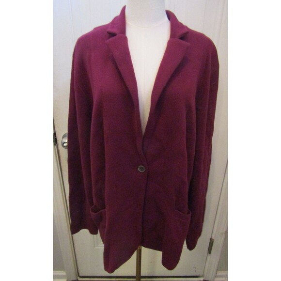 J.Crew Cecile Sweater Blazer Burgundy Knit Jacket Women’s 2X Work Office - Picture 2 of 8